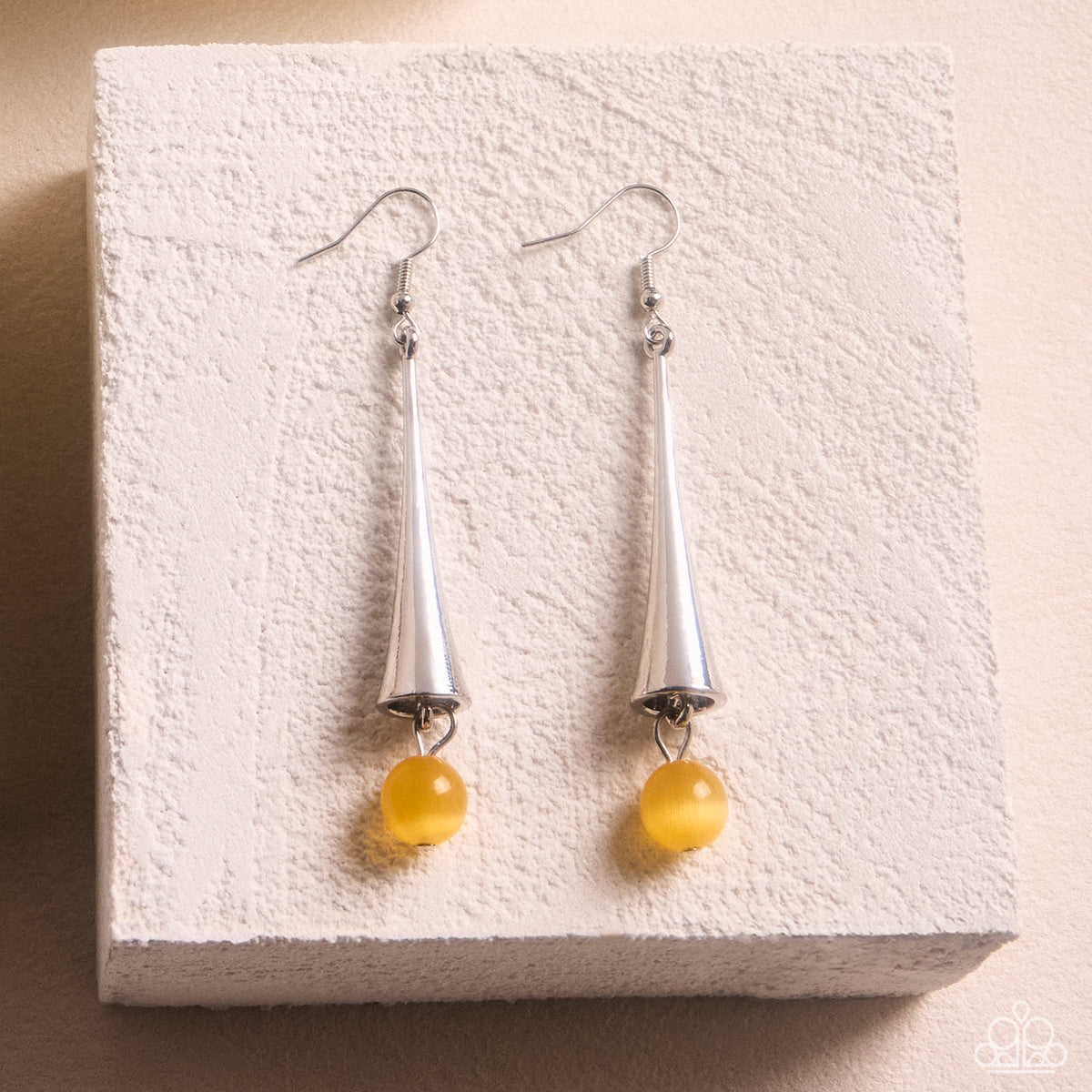 Cascading Chassé - yellow - Paparazzi earrings