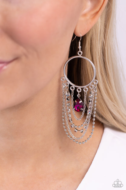 Cascading Clash - multi - Paparazzi earrings