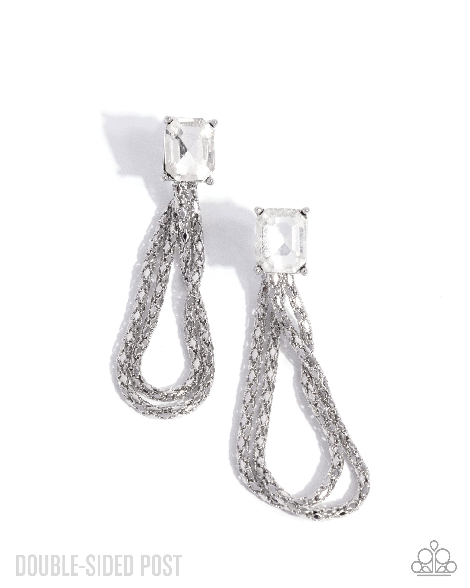 Cascading Collection - white - Paparazzi earrings