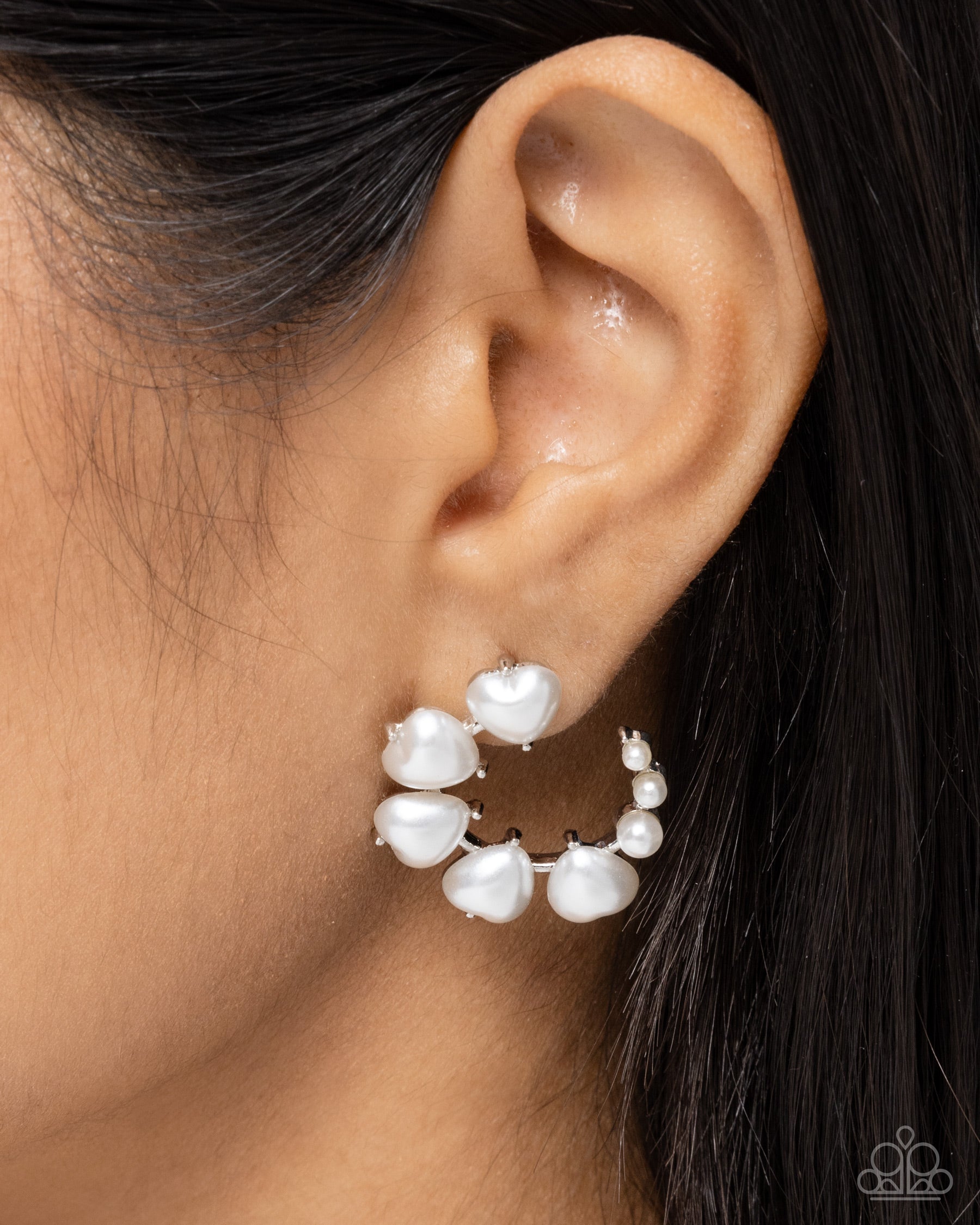Castle Courting - white - Paparazzi earrings