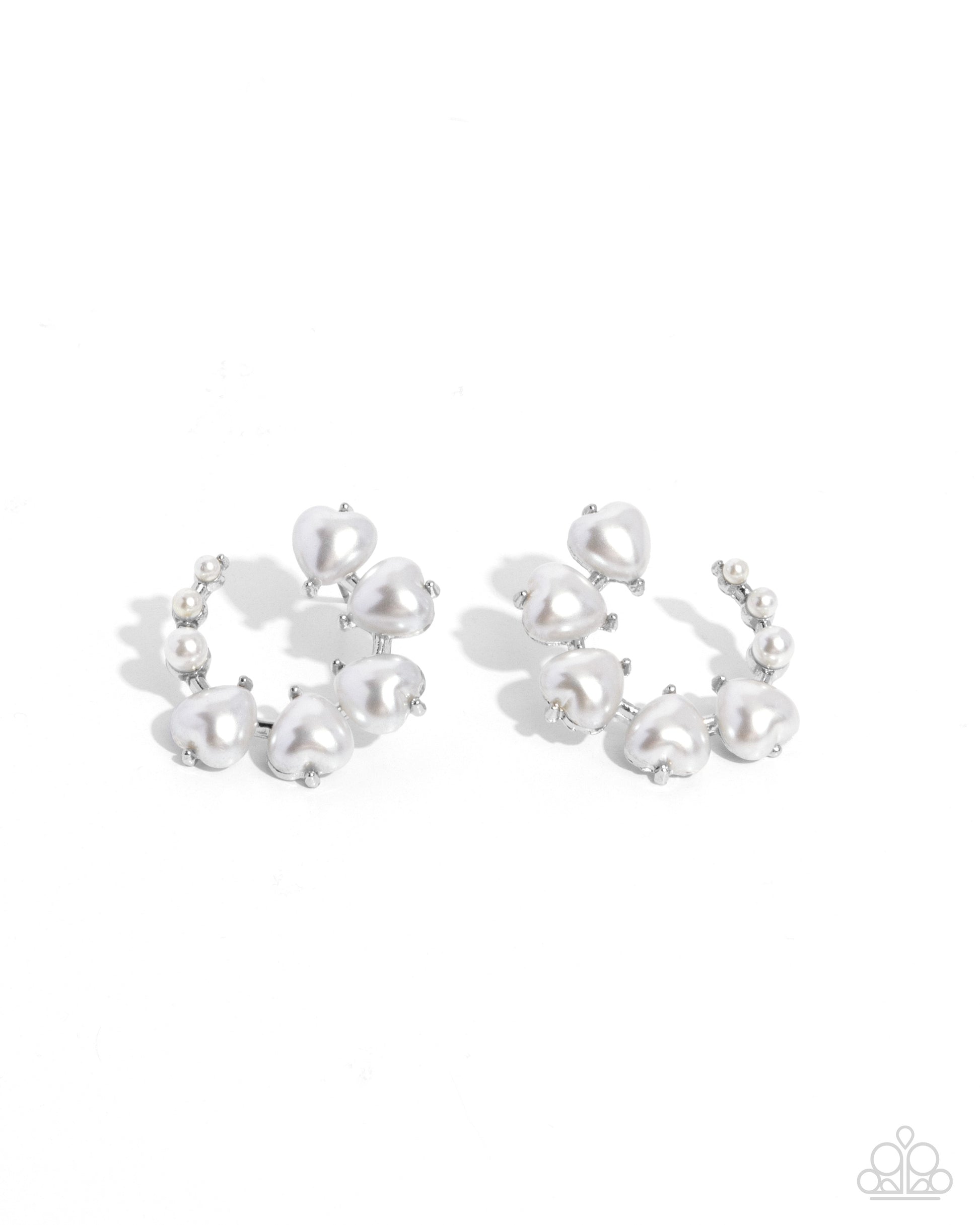 Castle Courting - white - Paparazzi earrings