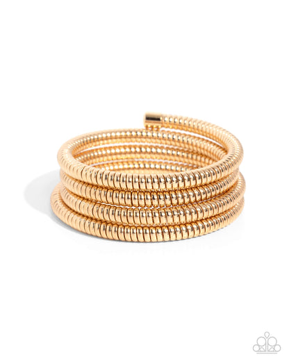 Casual Coils - gold - Paparazzi bracelet