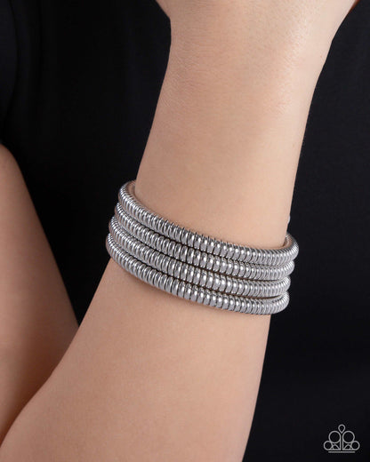 Casual Coils - silver - Paparazzi bracelet