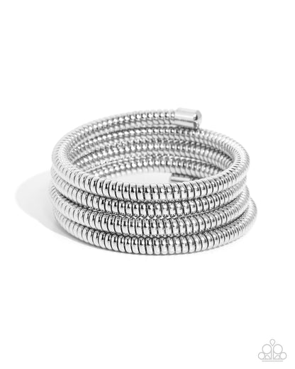 Casual Coils - silver - Paparazzi bracelet