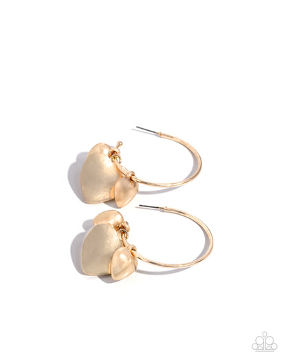 Casually Crushing - gold - Paparazzi earrings