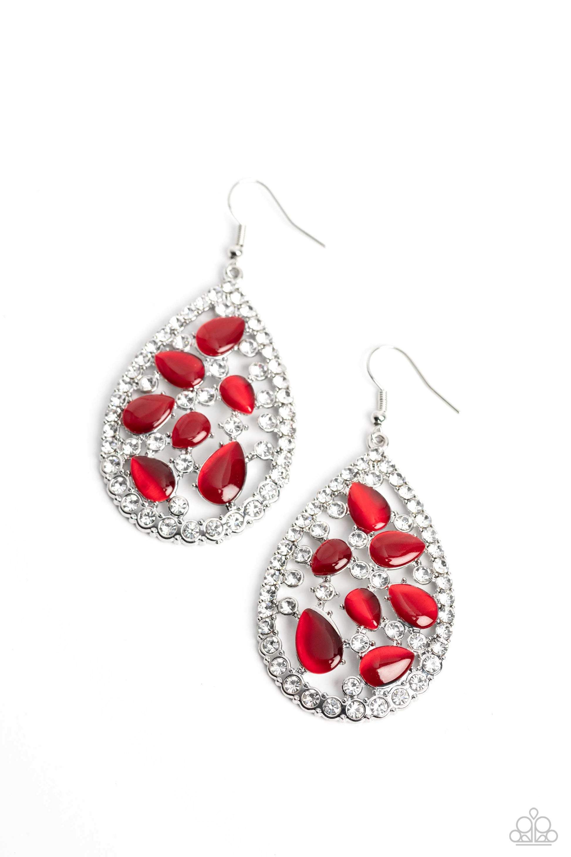 Cats Eye Class - red - Paparazzi earrings