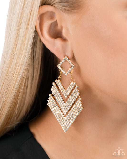 Cautious Caliber - gold - Paparazzi earrings