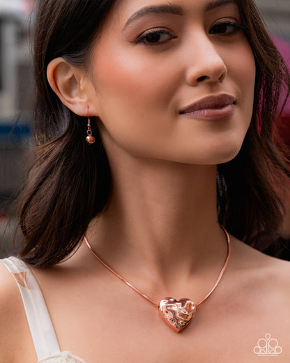 Cavalier Cupid - copper - Paparazzi necklace