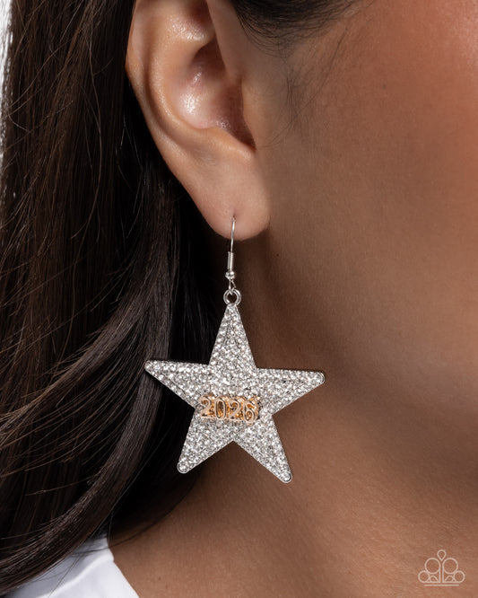 Celebratory Character - white - Paparazzi earrings