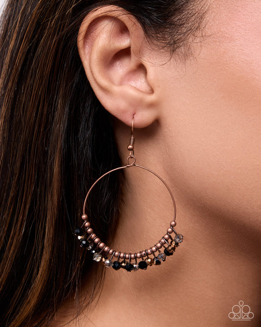 Celebratory Chassé - copper - Paparazzi earrings