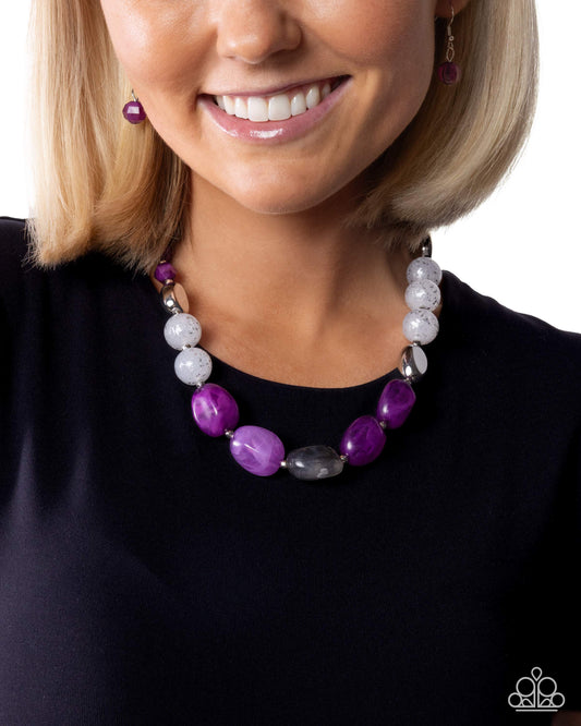 Celebrity Color - purple - Paparazzi necklace