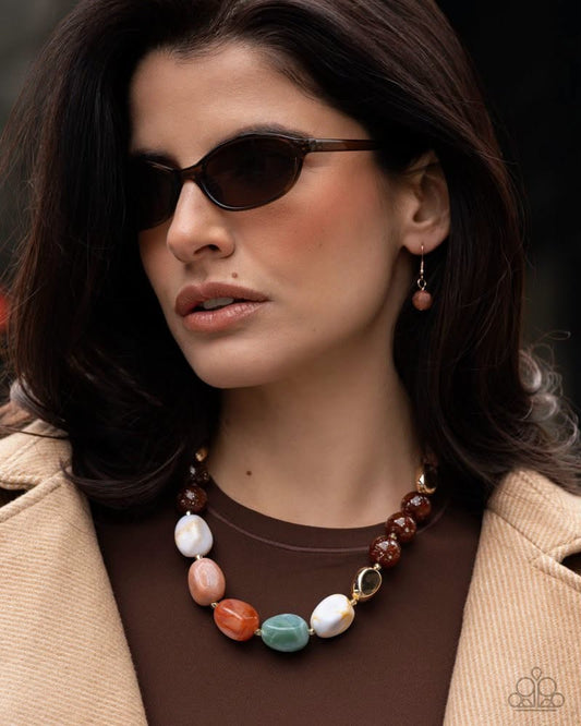 Celebrity Color - orange - Paparazzi necklace
