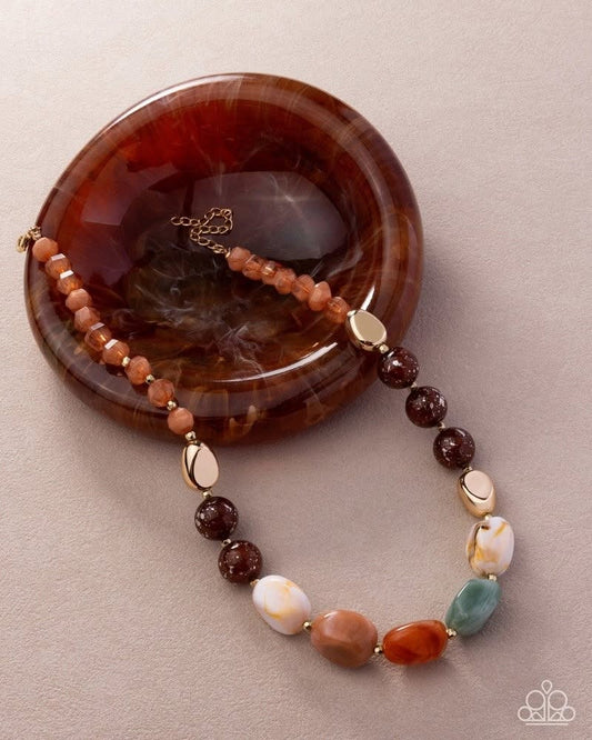 Celebrity Color - orange - Paparazzi necklace