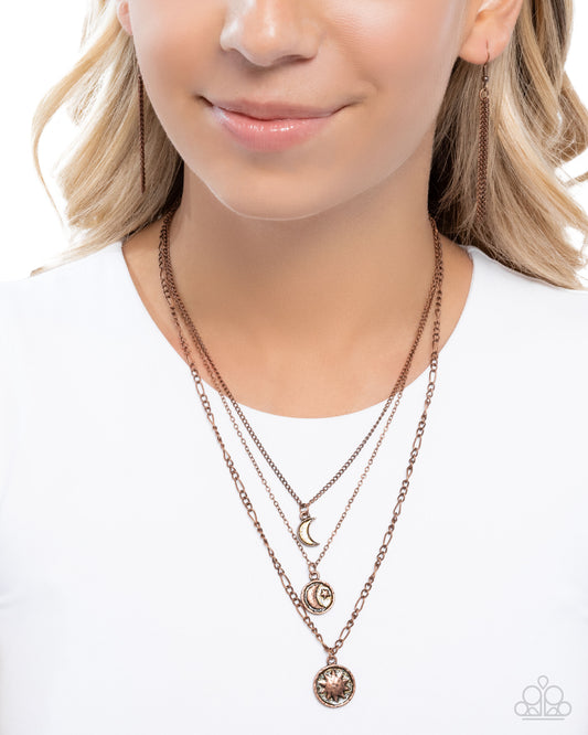 Celestial Caliber - copper - Paparazzi necklace