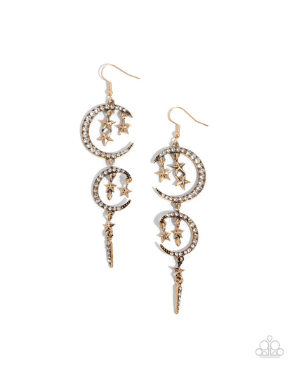 Celestial Cascade - gold - Paparazzi earrings