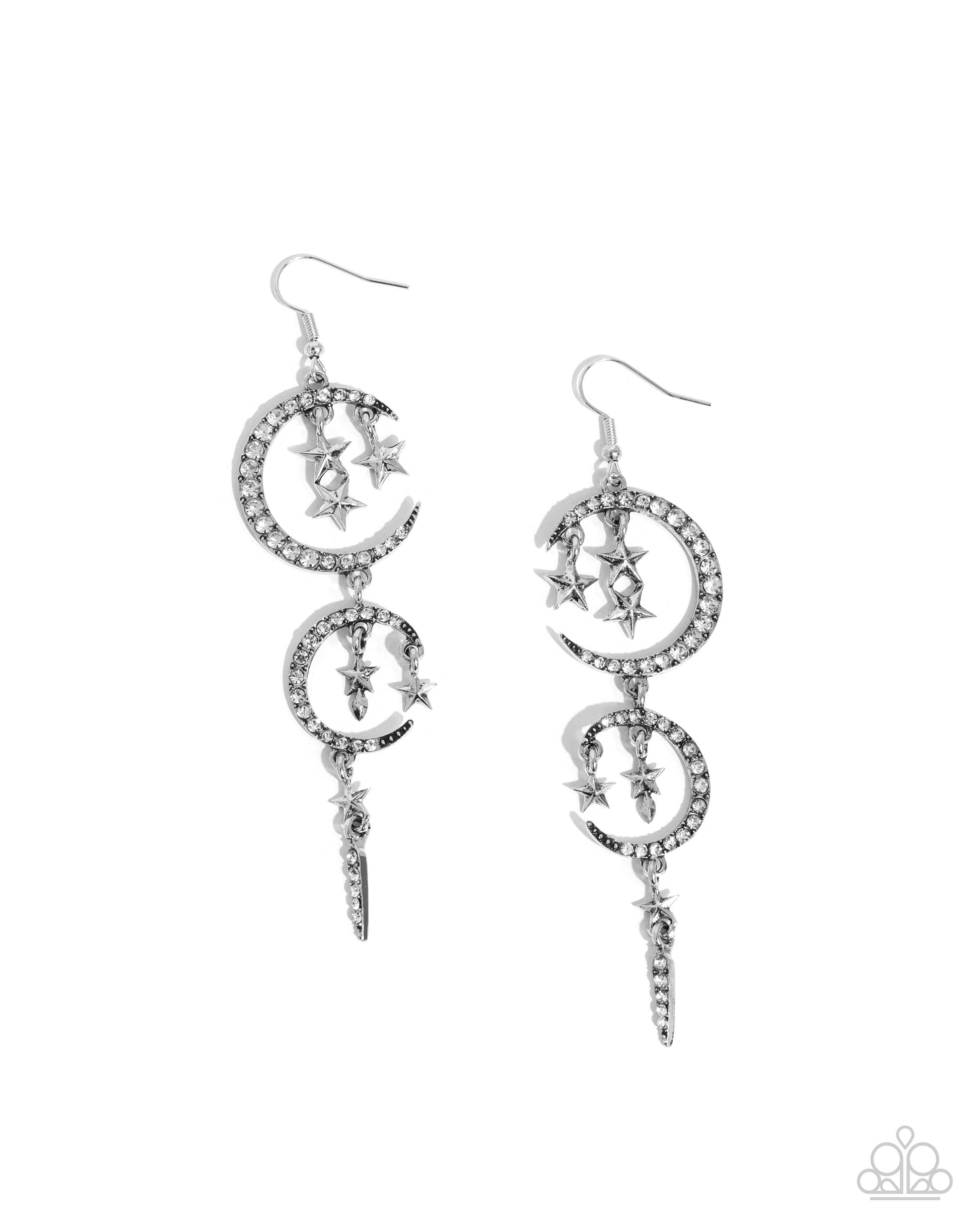 Celestial Cascade - white - Paparazzi earrings