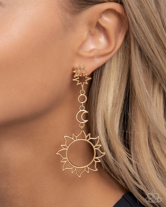 Celestial Chic - gold - Paparazzi earrings