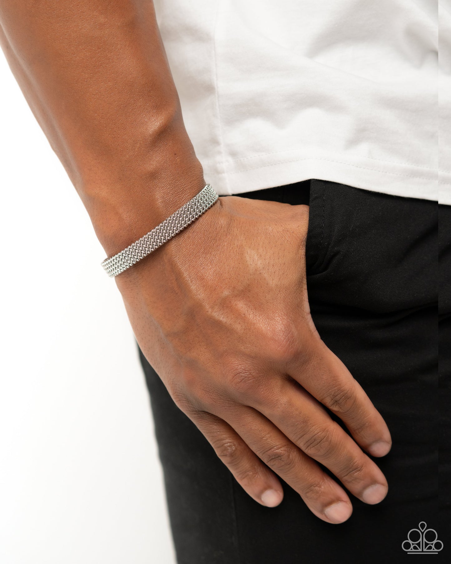 Chain Mail Command - silver - Paparazzi MENS bracelet