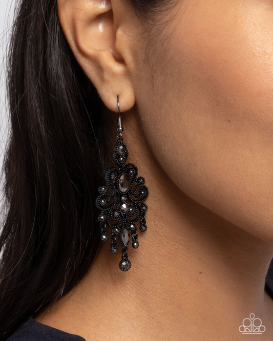 Chandelier Celebration - black - Paparazzi earrings