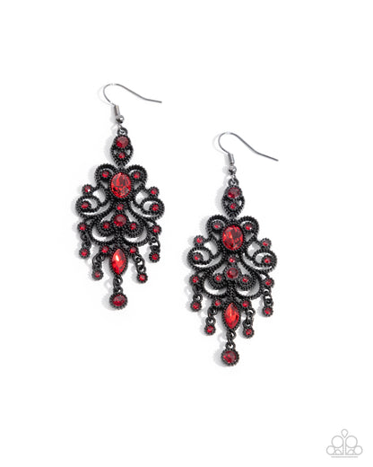 Chandelier Celebration - red - Paparazzi earrings