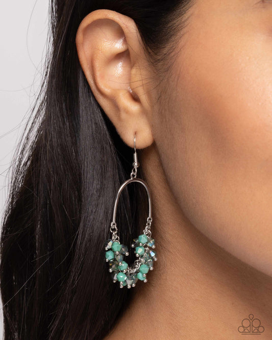 Chandelier Check - green - Paparazzi earrings