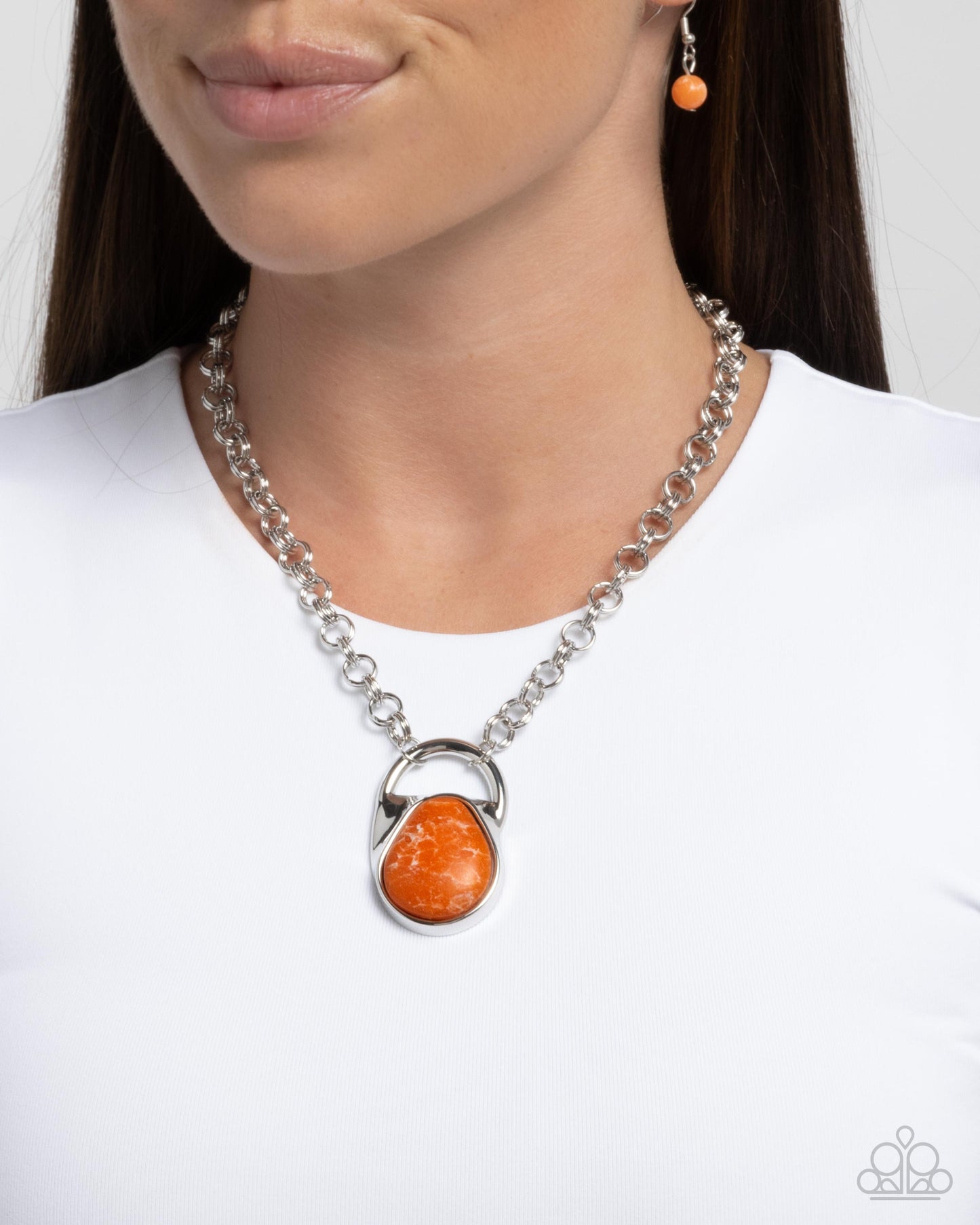 Change of Country - orange - Paparazzi necklace