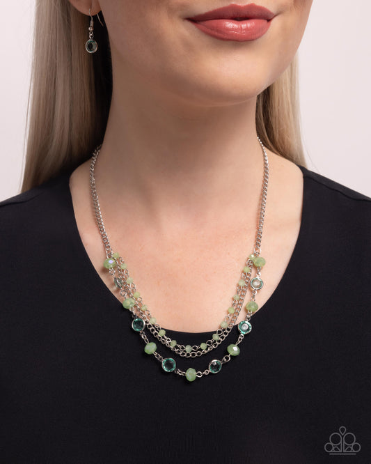 Charismatic Cascade - green - Paparazzi necklace