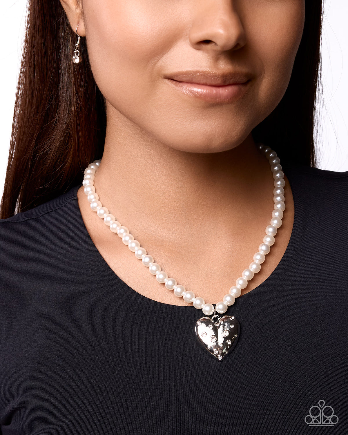 Charming Cadence - white - Paparazzi necklace