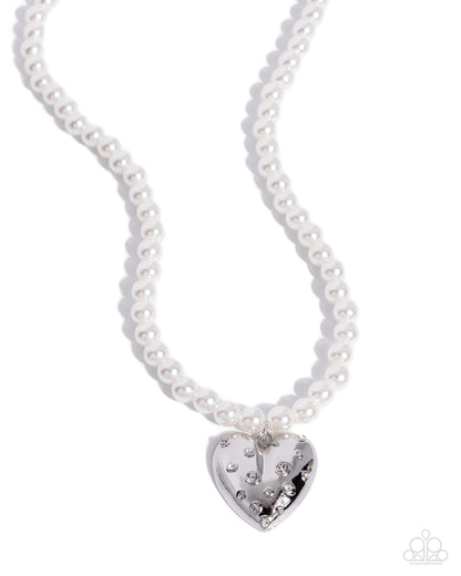 Charming Cadence - white - Paparazzi necklace