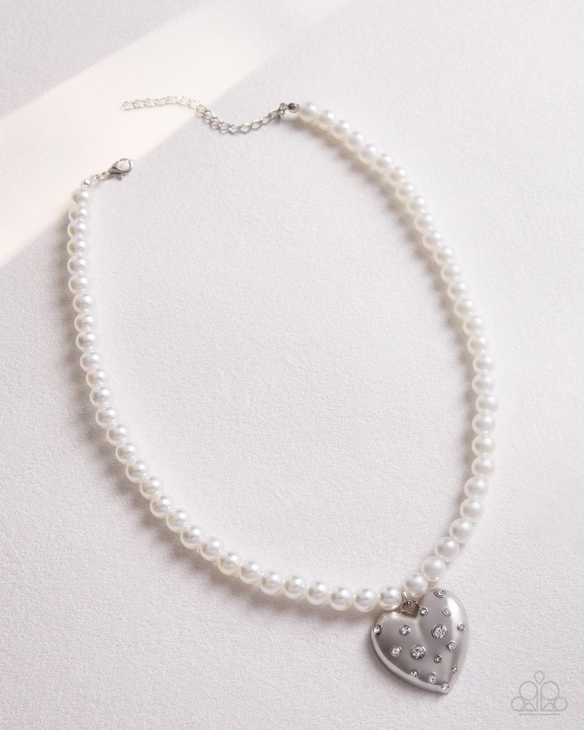 Charming Cadence - white - Paparazzi necklace