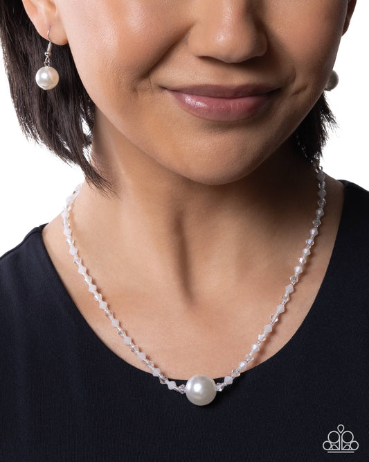 Charming Confidante - white - Paparazzi necklace