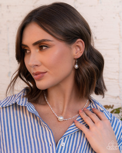 Charming Confidante - white - Paparazzi necklace