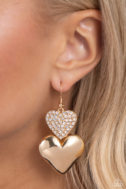Charming Connection - gold - Paparazzi earrings
