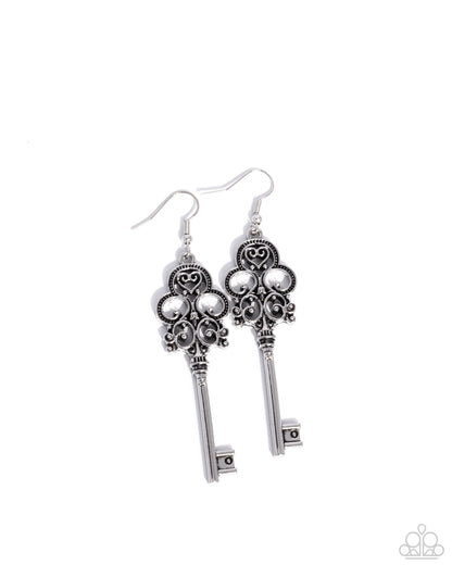 Château Chic - silver - Paparazzi earrings