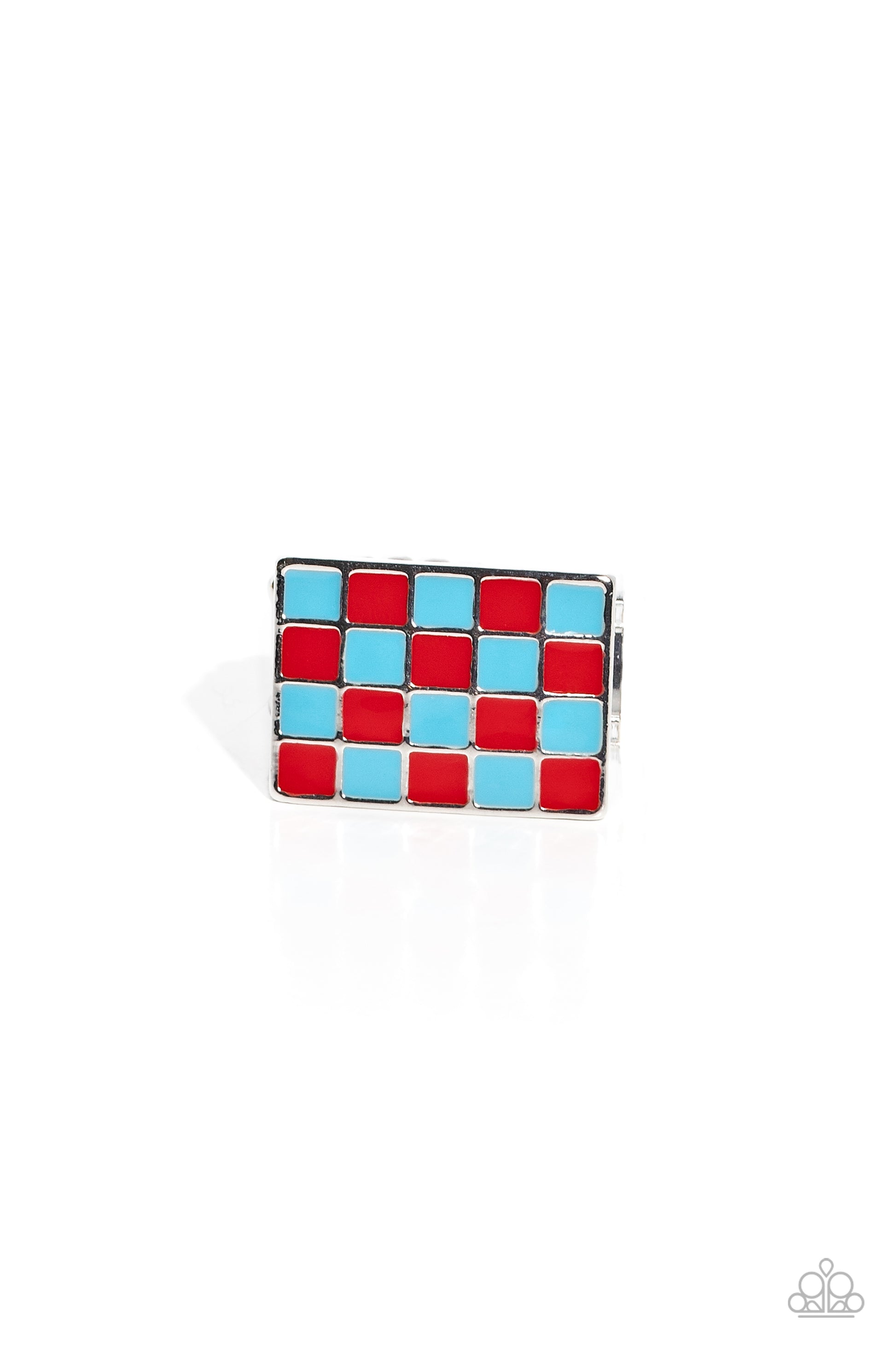 Checkerboard Craze - red - Paparazzi ring