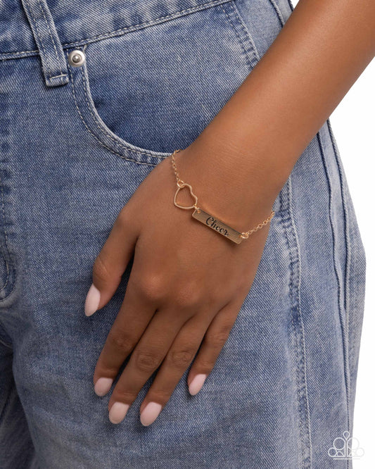 Cheer Craze - gold - Paparazzi bracelet