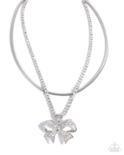 Cheerful Coquette - white - Paparazzi necklace