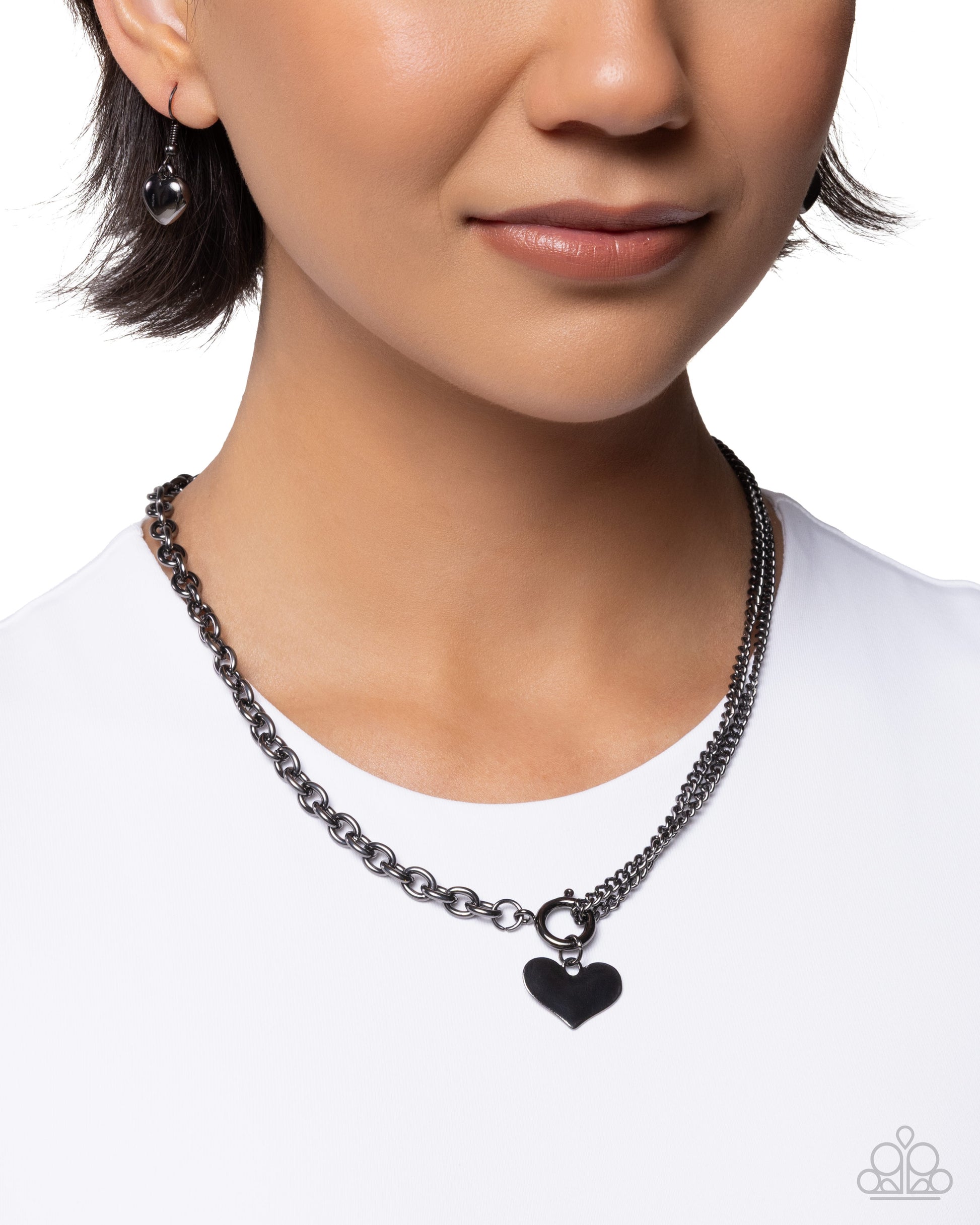 Cheerful Cupid - black - Paparazzi necklace