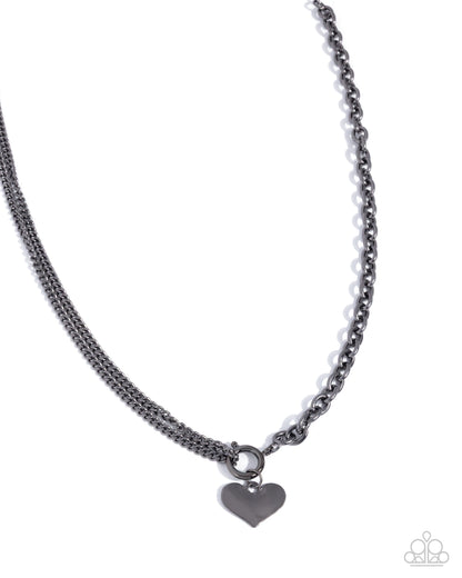 Cheerful Cupid - black - Paparazzi necklace