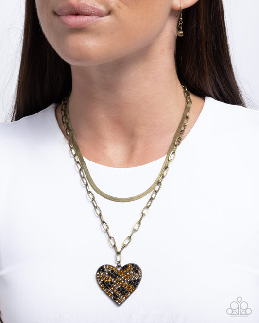 Cheetah Class - brass - Paparazzi necklace