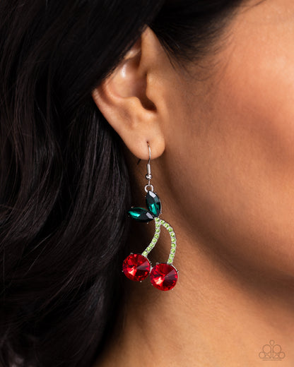 Cherry Cameo - red - Paparazzi earrings