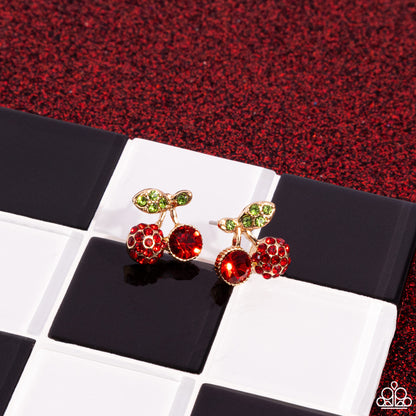 Cherry Candidate - gold - Paparazzi earrings