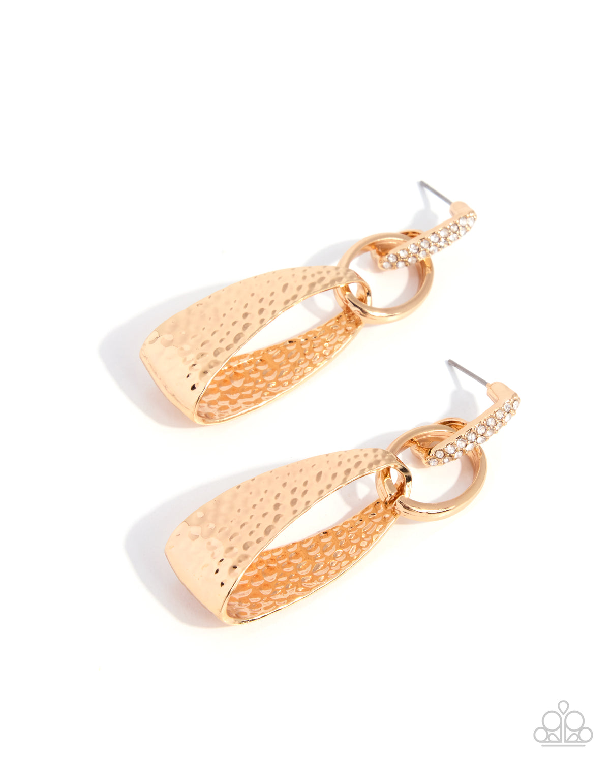 Chic Contrast - gold - Paparazzi earrings