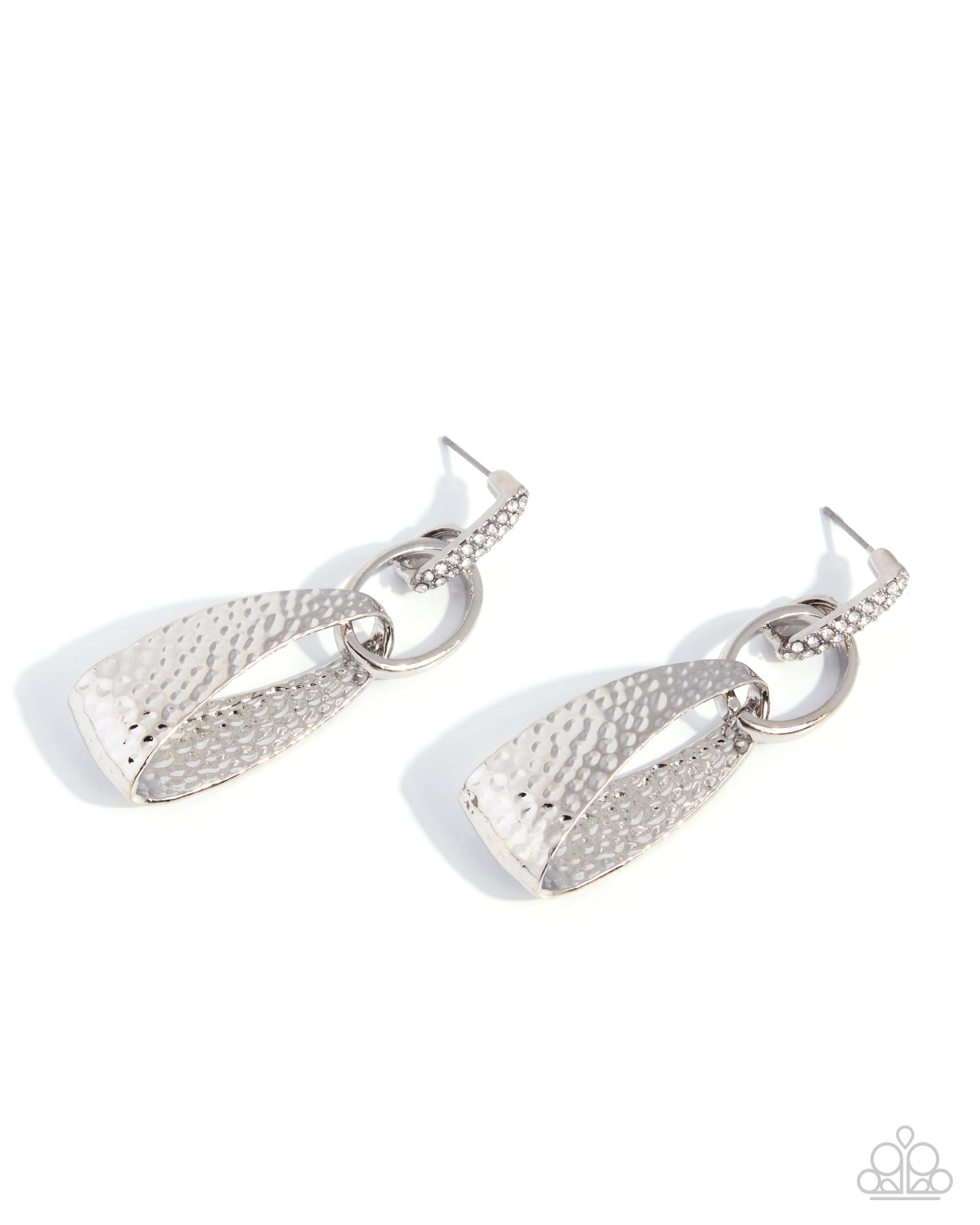 Chic Contrast - white - Paparazzi earrings