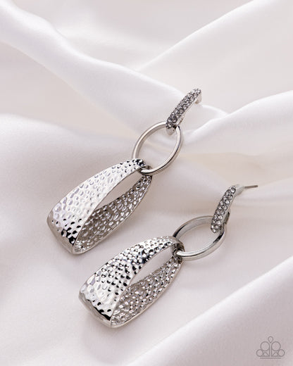 Chic Contrast - white - Paparazzi earrings