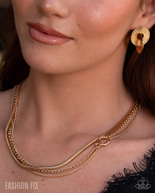 Chic Intuition - gold - Paparazzi necklace