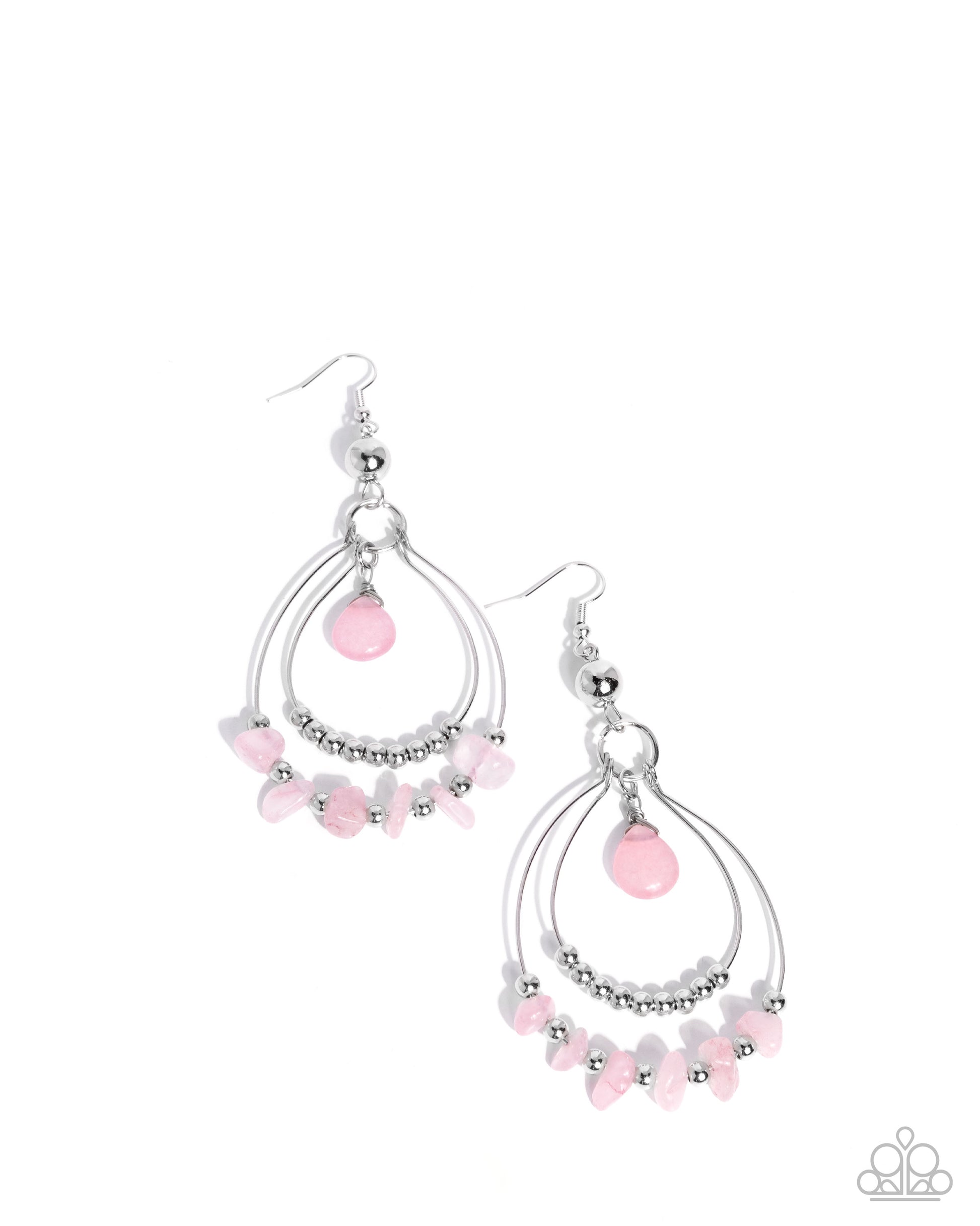 Chiseled Cascade - pink - Paparazzi earrings