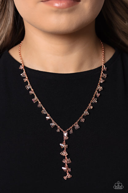 Chiseled Catwalk - copper - Paparazzi necklace