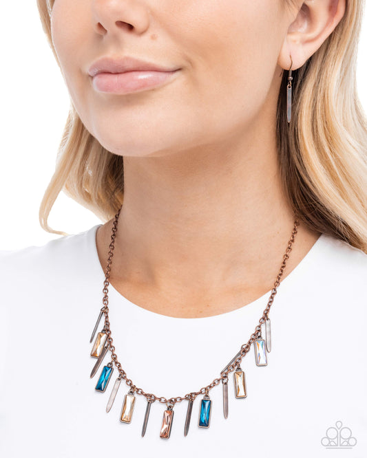 Chiseled Change - copper - Paparazzi necklace