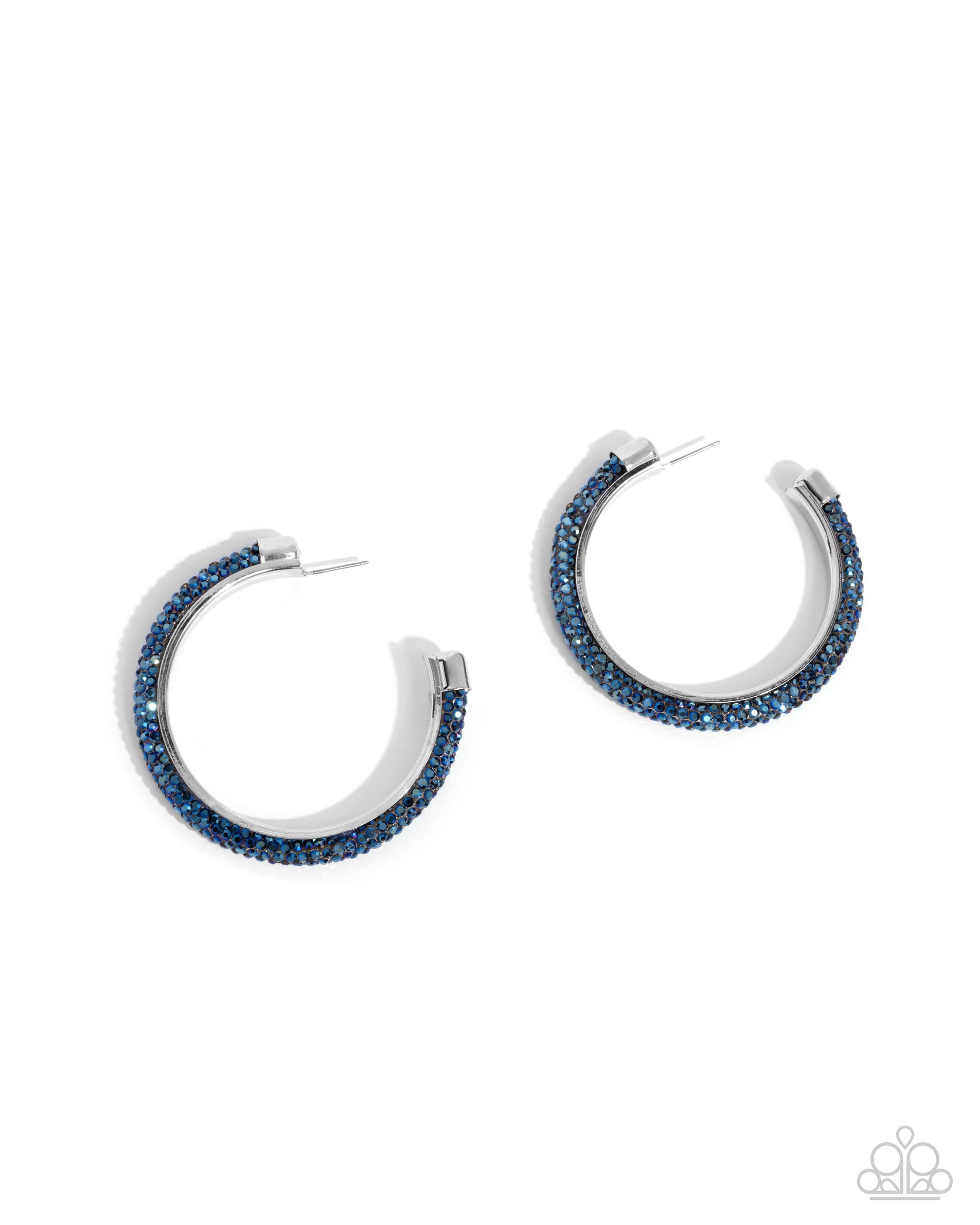 Chiseled Crescendo - blue - Paparazzi earrings